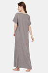 Naidu Hall Cotton Full Length Nightdress - Dark grey — thumbnail 4